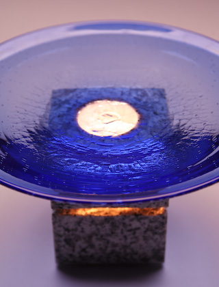 Short Type: Inada Stone- Split, Ryukyu Glass- Blue Large Plate
